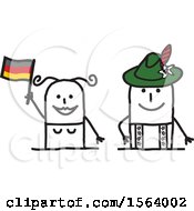 Poster, Art Print Of Happy Stick German Couple