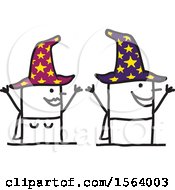 Poster, Art Print Of Happy Stick Wizard And Witch Couple