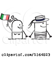 Poster, Art Print Of Happy Stick Italian Couple
