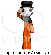 Poster, Art Print Of Orange Plague Doctor Man Soldier Salute Pose