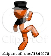 Poster, Art Print Of Orange Plague Doctor Man Kick Pose Start