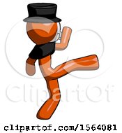 Poster, Art Print Of Orange Plague Doctor Man Kick Pose