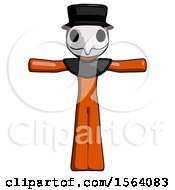 Poster, Art Print Of Orange Plague Doctor Man T-Pose Arms Up Standing
