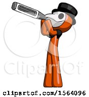Poster, Art Print Of Orange Plague Doctor Man Thermometer In Mouth