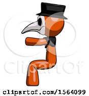 Poster, Art Print Of Orange Plague Doctor Man Sitting Or Driving Position