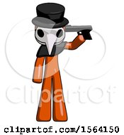 Orange Plague Doctor Man Suicide Gun Pose