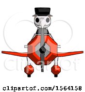 Poster, Art Print Of Orange Plague Doctor Man In Geebee Stunt Plane Front View