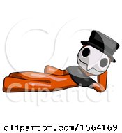 Poster, Art Print Of Orange Plague Doctor Man Reclined On Side