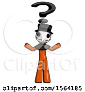 Poster, Art Print Of Orange Plague Doctor Man With Question Mark Above Head Confused