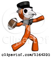 Poster, Art Print Of Orange Plague Doctor Man Throwing Football