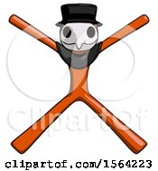 Poster, Art Print Of Orange Plague Doctor Man With Arms And Legs Stretched Out