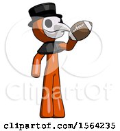 Poster, Art Print Of Orange Plague Doctor Man Holding Football Up