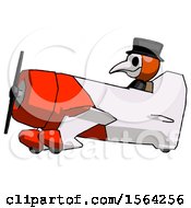 Poster, Art Print Of Orange Plague Doctor Man In Geebee Stunt Aircraft Side View