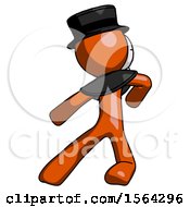 Poster, Art Print Of Orange Plague Doctor Man Karate Defense Pose Left