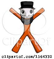 Poster, Art Print Of Orange Plague Doctor Man Jumping Or Flailing