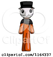 Poster, Art Print Of Orange Plague Doctor Man Walking Front View