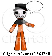 Poster, Art Print Of Orange Plague Doctor Man With Word Bubble Talking Chat Icon