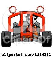 Poster, Art Print Of Orange Plague Doctor Man Riding Sports Buggy Front View