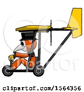 Poster, Art Print Of Orange Plague Doctor Man In Ultralight Aircraft Side View