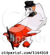 Poster, Art Print Of Orange Plague Doctor Man In Geebee Stunt Plane Descending View