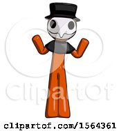 Poster, Art Print Of Orange Plague Doctor Man Shrugging Confused