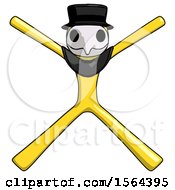 Poster, Art Print Of Yellow Plague Doctor Man With Arms And Legs Stretched Out