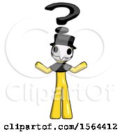 Poster, Art Print Of Yellow Plague Doctor Man With Question Mark Above Head Confused