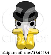 Yellow Plague Doctor Man Sitting With Head Down Facing Forward