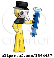 Poster, Art Print Of Yellow Plague Doctor Man Holding Large Test Tube
