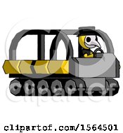 Poster, Art Print Of Yellow Plague Doctor Man Driving Amphibious Tracked Vehicle Side Angle View