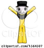 Poster, Art Print Of Yellow Plague Doctor Man With Arms Out Joyfully