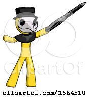 Poster, Art Print Of Yellow Plague Doctor Man Demonstrating That Indeed The Pen Is Mightier