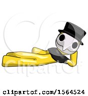 Poster, Art Print Of Yellow Plague Doctor Man Reclined On Side