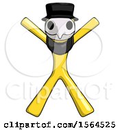 Poster, Art Print Of Yellow Plague Doctor Man Jumping Or Flailing