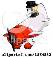 Poster, Art Print Of Yellow Plague Doctor Man In Geebee Stunt Plane Descending View