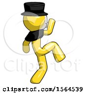 Poster, Art Print Of Yellow Plague Doctor Man Kick Pose Start