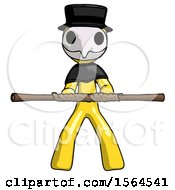 Poster, Art Print Of Yellow Plague Doctor Man Bo Staff Kung Fu Defense Pose