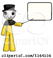 Poster, Art Print Of Yellow Plague Doctor Man Giving Presentation In Front Of Dry-Erase Board