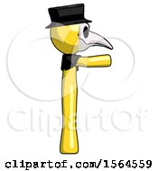 Poster, Art Print Of Yellow Plague Doctor Man Pointing Right