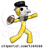 Poster, Art Print Of Yellow Plague Doctor Man Throwing Football