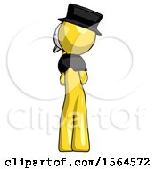 Poster, Art Print Of Yellow Plague Doctor Man Thinking Wondering Or Pondering Rear View