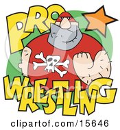 Tough Male Pro Wrestler Clenching His Fist Clipart Illustration by Andy Nortnik