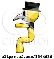 Poster, Art Print Of Yellow Plague Doctor Man Sitting Or Driving Position