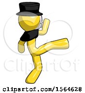 Poster, Art Print Of Yellow Plague Doctor Man Kick Pose