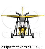 Poster, Art Print Of Yellow Plague Doctor Man In Ultralight Aircraft Front View