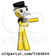 Poster, Art Print Of Yellow Plague Doctor Man Presenting Something To His Left