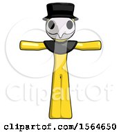 Poster, Art Print Of Yellow Plague Doctor Man T-Pose Arms Up Standing