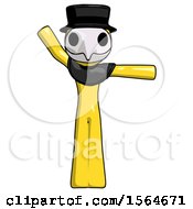 Poster, Art Print Of Yellow Plague Doctor Man Directing Traffic Right