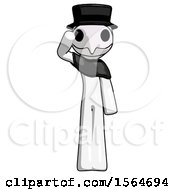White Plague Doctor Man Soldier Salute Pose