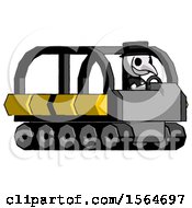 Poster, Art Print Of White Plague Doctor Man Driving Amphibious Tracked Vehicle Side Angle View